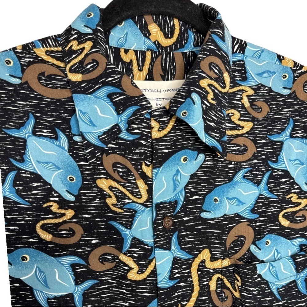 Vintage Rare Reyn Spooner Dietrich Varez Hawaiian Shirt Fish Print Size Small - Picture 4 of 15